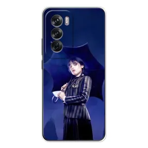 Чехлы с принтом Уэнсдей на OPPO Reno 12 (Уэнсдей с зонтом)