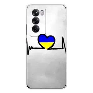 Силиконовый Чехол на OPPO Reno 12 (Я-Украина) (Украинская кардиограмма)