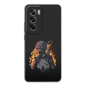 Чохол з картинкою "Герой Pubg" на OPPO Reno 12 (В полум'ї)