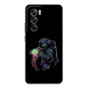 Силіконовый Чохол з принтом "Космонавти" на OPPO Reno 12 (В руках земля)