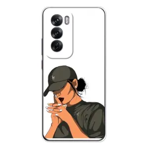 Силіконовый Чохол на OPPO Reno 12 з картинкой Модных девушек (У зеленому)