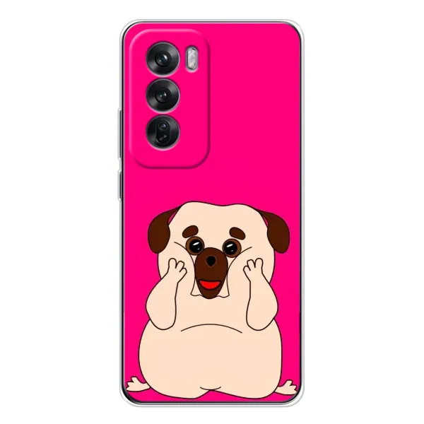 Чехол с рисунком «Веселый Мопсик» для OPPO Reno 12 Чехол с рисунком «Веселый Мопсик» для OPPO Reno 12