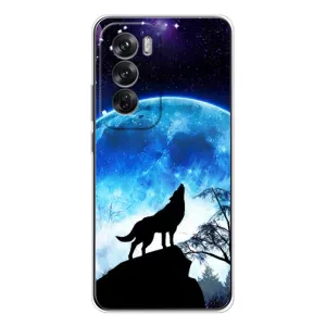 Чохол з Вовком на OPPO Reno 12 (Виє на місяць)