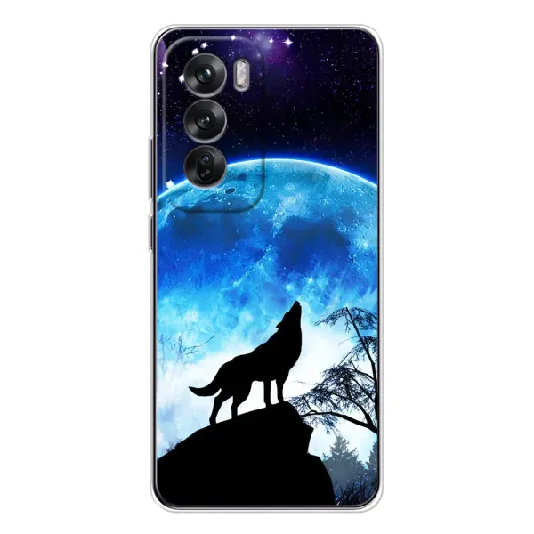 Чехол с рисунком «Воет на луну» для OPPO Reno 12 Чехол с рисунком «Воет на луну» для OPPO Reno 12
