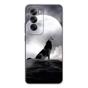 Чохол з Вовком на OPPO Reno 12 (Вовк і місяць)