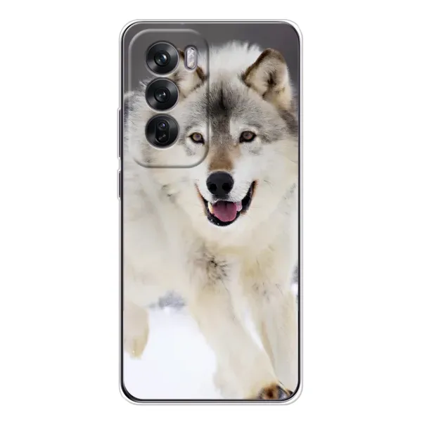 Чехол с рисунком «Волк на снегу» для OPPO Reno 12 Чехол с рисунком «Волк на снегу» для OPPO Reno 12