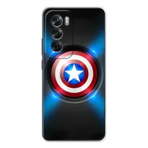 Чохол с Щітом Капітана Америки на OPPO Reno 12 (Яскраий Щит Капітана)