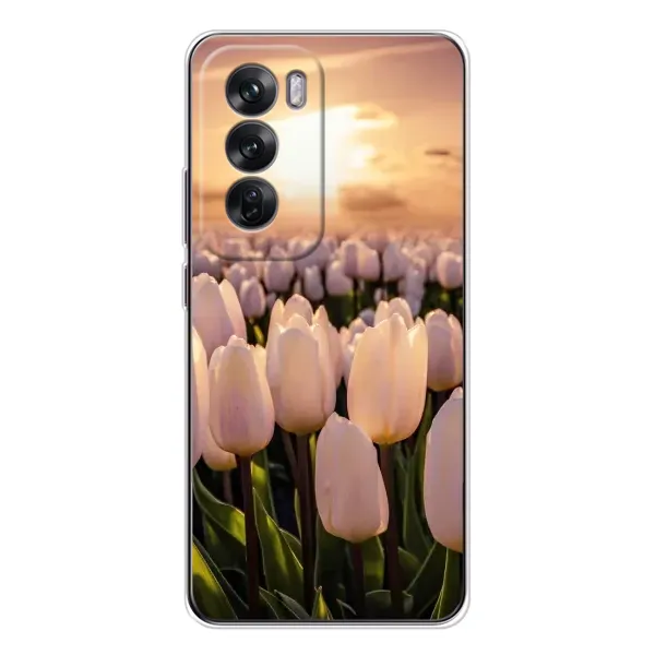 Чехол с рисунком «Закат с цветами» для OPPO Reno 12 Чехол с рисунком «Закат с цветами» для OPPO Reno 12