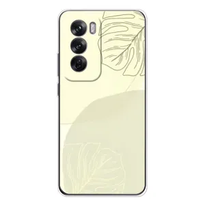 Чехол цветочный дизайн для OPPO Reno 12 (Зелёный фон)