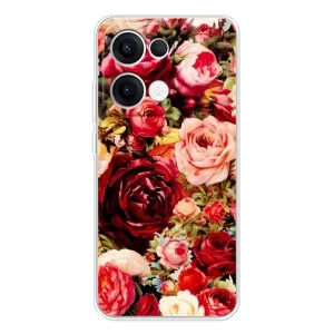 Силиконовый бампер с принтом (цветочки) на ОПО Reno 13 5G (Букет цветов)