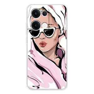 Чехол с картинкой Модные Девчонки OPPO Reno 13 5G (Девушка в халате)