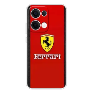 Силиконовый бампер с картинкой машины на OPPO Reno 13 5G (Ferrari Logo)