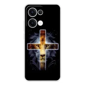 Чехлы для ОПО Reno 13 5G (Крест Иисуса) (Иисус Лев)