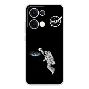 Силиконовый бампер с принтом "Наса" на OPPO Reno 13 5G (Космонавт баскетболист)