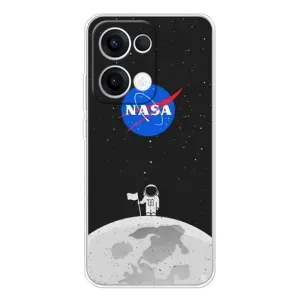 Силиконовый бампер с принтом "Наса" на OPPO Reno 13 5G (Космонавт NASA)