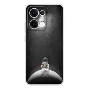 Силиконовый Чехол с принтом "Космонавты" на OPPO Reno 13 5G (Космонавт романтик)