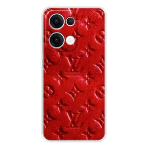 Текстурний Чохол Louis Vuitton для ОРО Reno 13 5G (Червоний ЛВ)