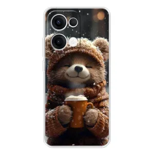 Друкований чохол 'Звірята з кавою' для OPPO Reno 13 5G (Ведмедик з кавою)