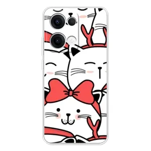 Бампер з зображенням Котиків для ОРО Reno 13 5G (Новорічні котики)
