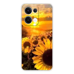 Чехол с Цветами для OPPO Reno 13 5G (поле подсолнухов)