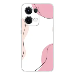 Чехол цветочный дизайн для OPPO Reno 13 5G (Розовый фон)