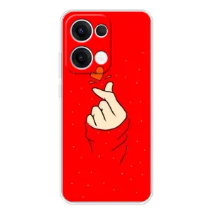 Чехлы (Знак сердечка) на OPPO Reno 13 5G (Сердце на красном)