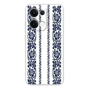 Силіконовый Чохол на OPPO Reno 13 5G з картинкой Вишиванки (Синя вишиванка)