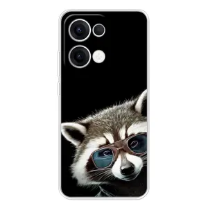 Силіконовий Чохол з Энотами на OPPO Reno 13 5G (Стильний Єнот)