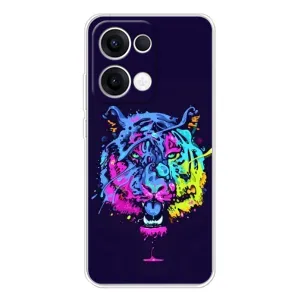 Силіконовий бампер з картинкою звірів для OPPO Reno 13 5G (Тигр-Арт)