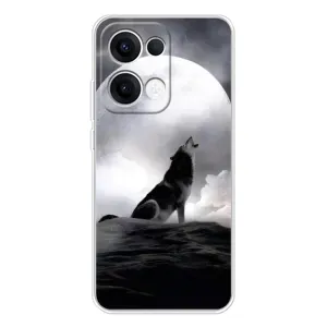 Чохол з Вовком на OPPO Reno 13 5G (Вовк і місяць)
