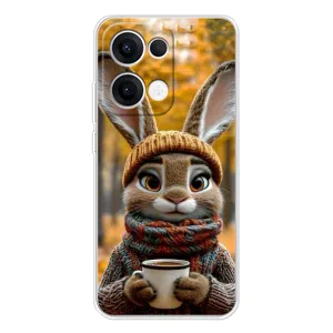Друкований чохол 'Звірята з кавою' для OPPO Reno 13 5G (Зайчик з кавою)