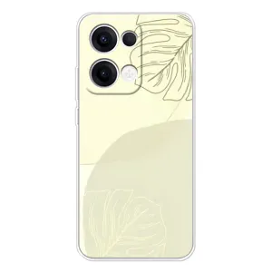 Чехол цветочный дизайн для OPPO Reno 13 5G (Зелёный фон)