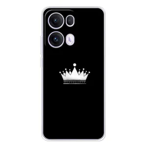 Чехол (Корона на чёрном фоне) для ОППО Рено 13 Про 5G (Белая корона)