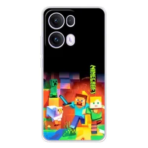 Чехлы для OPPO Reno 13 Pro 5G (Персонажи Майн Крафт) (Герой Майнкрафт)