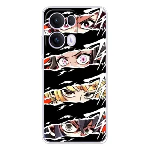 Силиконовые чехлы с глазами Anime для ОППО Рено 13 Про 5G (Глаза на чорном)