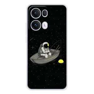 Силіконовый Чохол з принтом "Космонавти" на OPPO Reno 13 Pro 5G (Космонавт на рибалці)