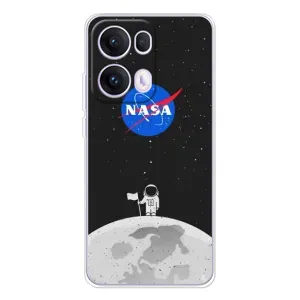 Силіконовый бампер з принтом "Наса" на OPPO Reno 13 Pro 5G (Космонавт NASA)
