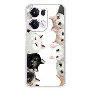 Силиконовый чехол с котиком для OPPO Reno 13 Pro 5G (Коты)