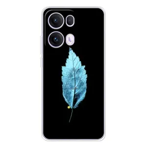 Чехол с картинками на черном фоне для OPPO Reno 13 Pro 5G (Листочек)