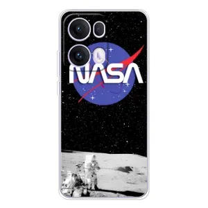 Силіконовый бампер з принтом "Наса" на OPPO Reno 13 Pro 5G (Nasa на місяці)