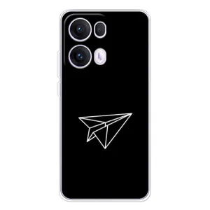 Чехол с картинками на черном фоне для OPPO Reno 13 Pro 5G (Самолетик)