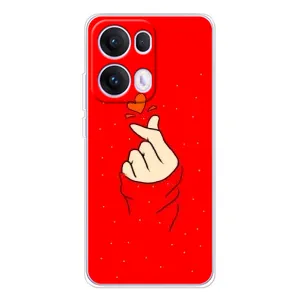 Чехлы (Знак сердечка) на OPPO Reno 13 Pro 5G (Сердце на красном)
