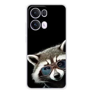 Силиконовый Чехол с Енотами на OPPO Reno 13 Pro 5G (Стильный Енот)