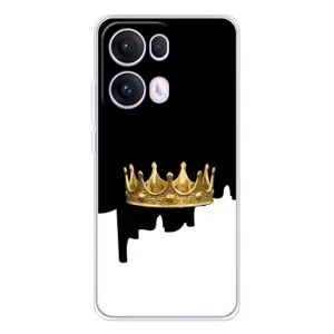 Чехол (Корона на чёрном фоне) для ОППО Рено 13 Про 5G (Золотая корона)