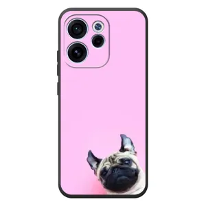 Бампер для OPPO Reno 15 F с картинкой "Песики" (Собака на розовом)