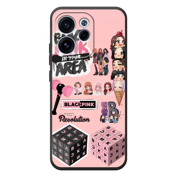 Чехол с рисунком «BLACK PINK коллаж» для OPPO Reno 15 FS Чехол с рисунком «BLACK PINK коллаж» для OPPO Reno 15 FS