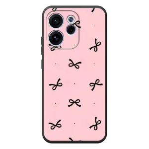 Чехол банты для OPPO Reno 15 FS (Черные бантики)