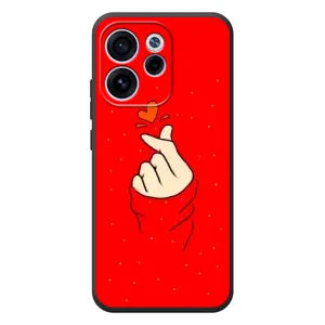 Чехлы (Знак сердечка) на OPPO Reno 15 FS (Сердце на красном)