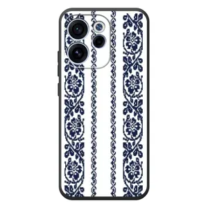 Силиконовый Чехол на OPPO Reno 15 FS с картинкой Вышиванки (Синяя вышиванка)
