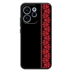 Силиконовый Чехол на OPPO Reno 15 FS с картинкой Вышиванки (Вышиванка на черном)